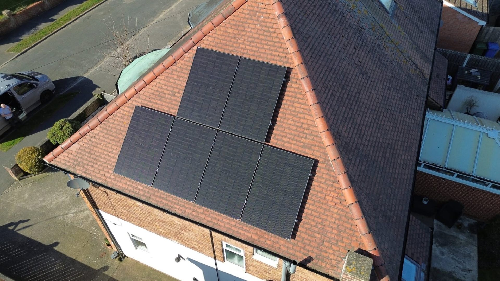Finished solar panel installation on a Yorkshire home